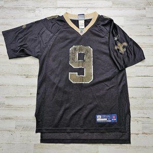 Drew Brees New Orleans Saints Jersey Boys Youth LG 14-16 Black Reebok NFL